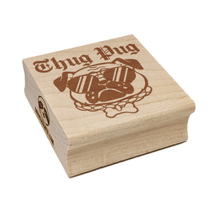 Thug Life Dog Sunglasses and Chain Square Rubber Stamp for Stamping Crafting