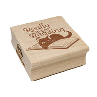 Really into Reading Cat Kitten in Book Square Rubber Stamp for Stamping Crafting