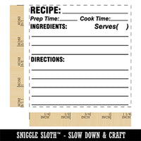 Recipe Fill-In Card Square Rubber Stamp for Stamping Crafting