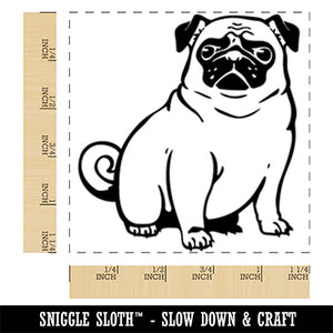 Regal Pug Dog Sitting Square Rubber Stamp for Stamping Crafting