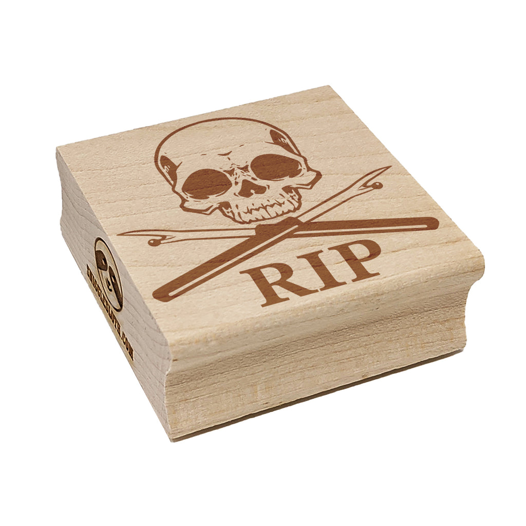 RIP Seam Ripper Sewing Skull Square Rubber Stamp for Stamping Crafting