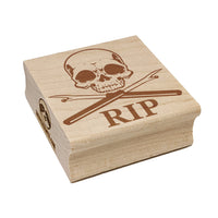 RIP Seam Ripper Sewing Skull Square Rubber Stamp for Stamping Crafting