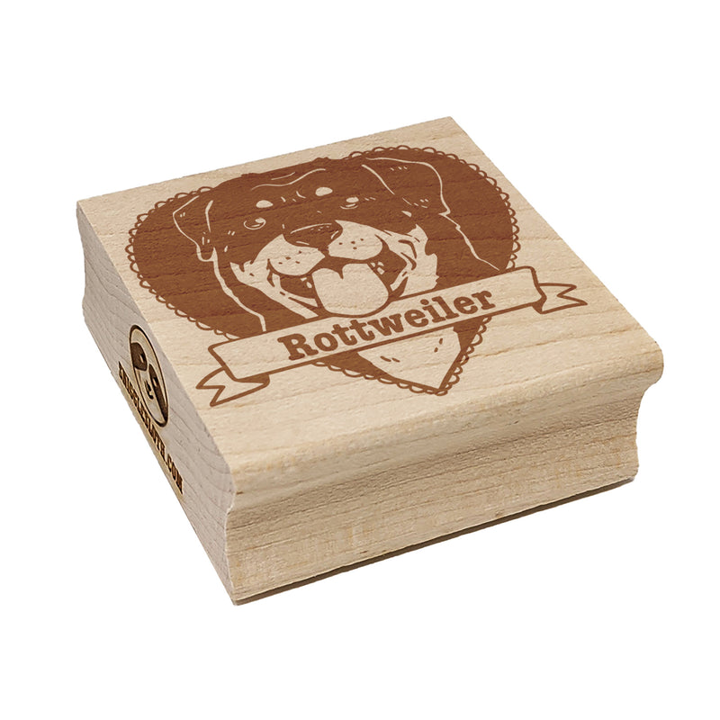 Rottweiler Dog Heart Square Rubber Stamp for Stamping Crafting