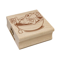 Seductive Frog in Tea Cup Square Rubber Stamp for Stamping Crafting