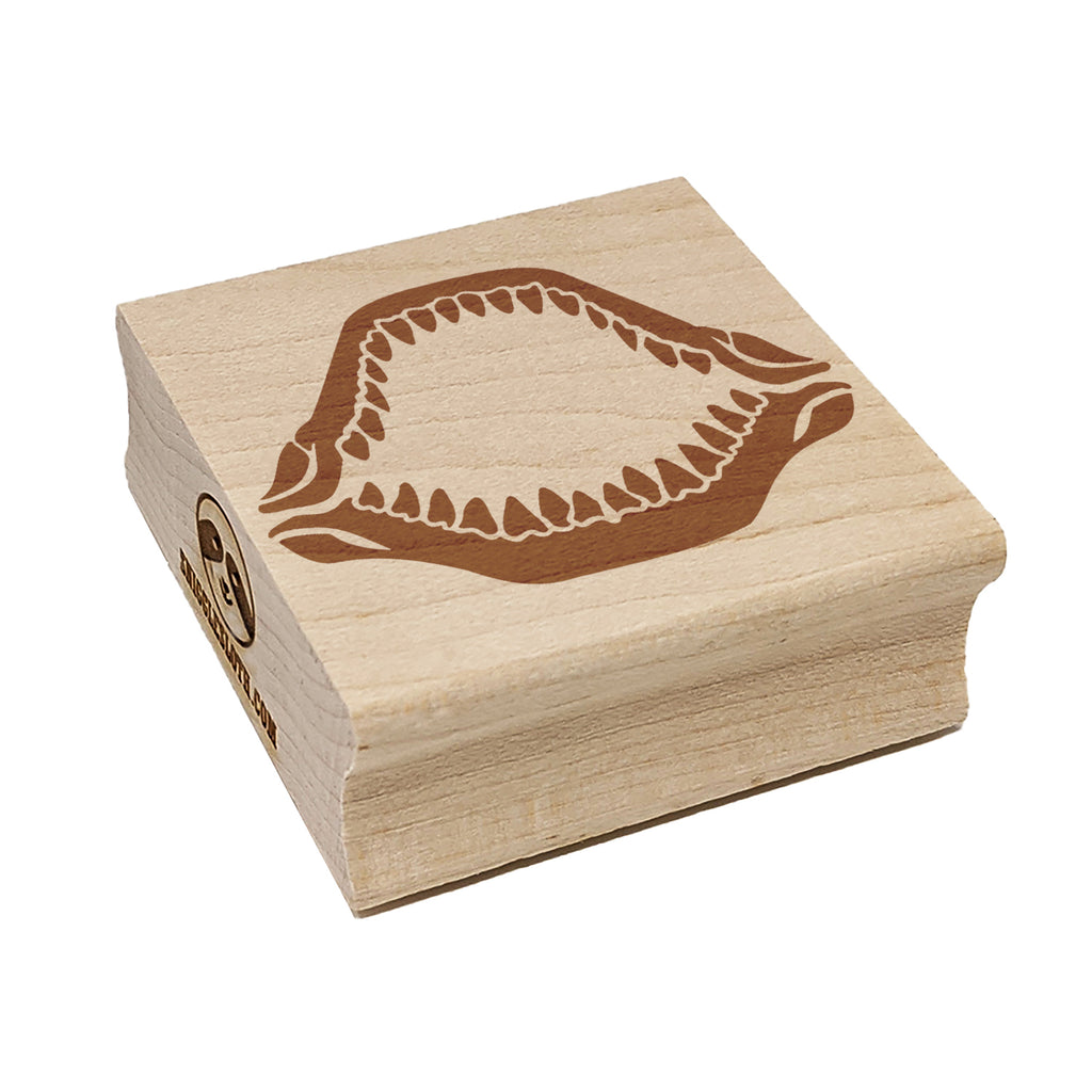 Shark Jaw Teeth and Bone Square Rubber Stamp for Stamping Crafting