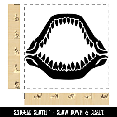 Shark Jaw Teeth and Bone Square Rubber Stamp for Stamping Crafting