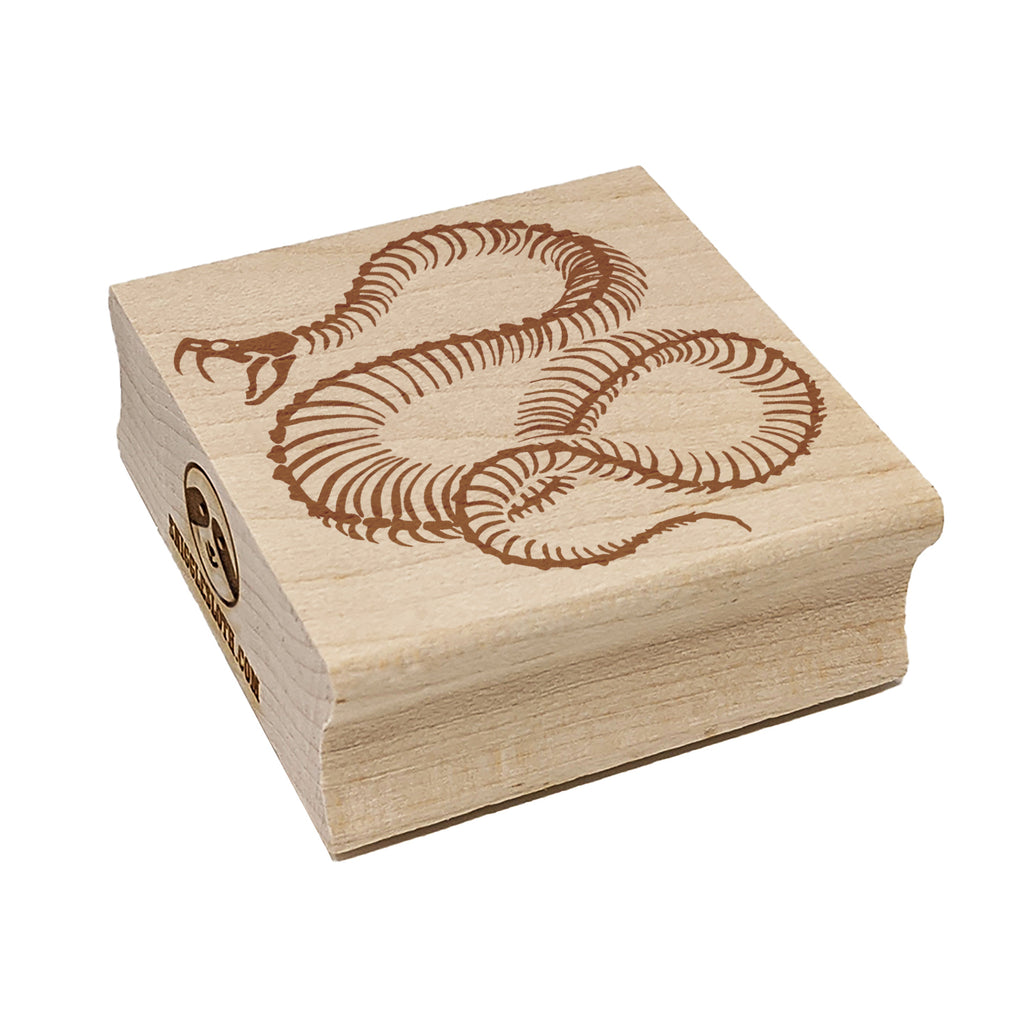 Snake Skeleton Serpent Bones Square Rubber Stamp for Stamping Crafting