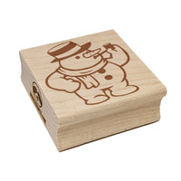 Snowman with Hat Pipe Scarf Square Rubber Stamp for Stamping Crafting