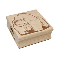 Suspicious Cartoon Gorilla Square Rubber Stamp for Stamping Crafting