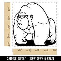 Suspicious Cartoon Gorilla Square Rubber Stamp for Stamping Crafting