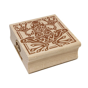 Tribal Swirl Frog Square Rubber Stamp for Stamping Crafting