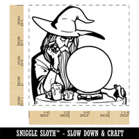 Wizard Mage Pondering Orb Crystal Ball Square Rubber Stamp for Stamping Crafting