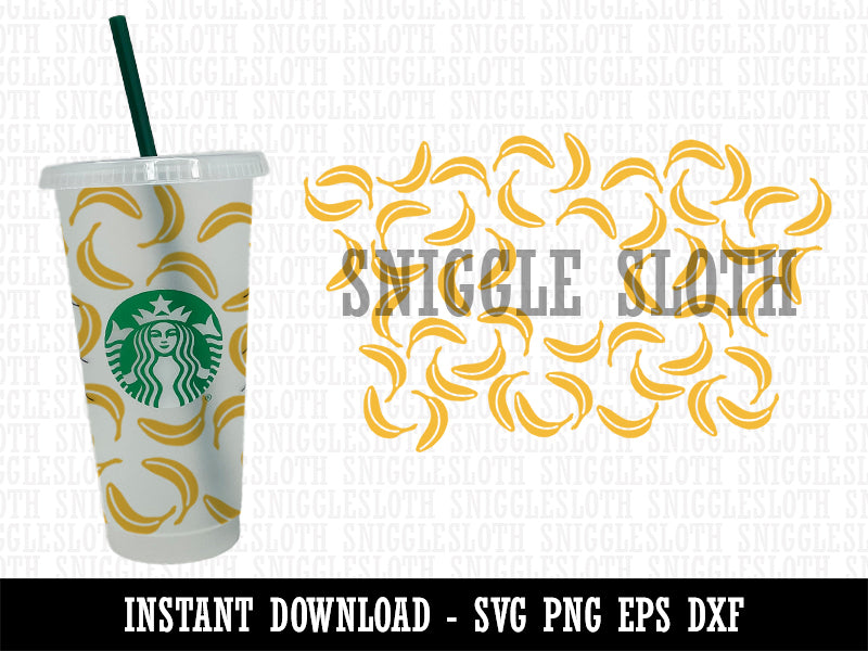 Bevy of Bananas Starbucks 24oz Venti Cold Cup SVG PNG EPS DXF File