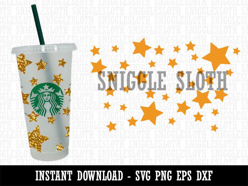 Stars Scattered Starbucks 24oz Venti Cold Cup SVG PNG EPS DXF File