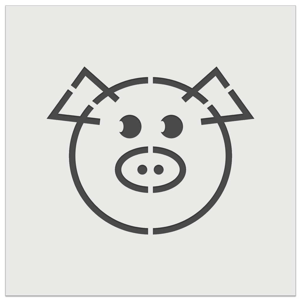 Cute Pig Face Wall Cookie DIY Craft Reusable Stencil