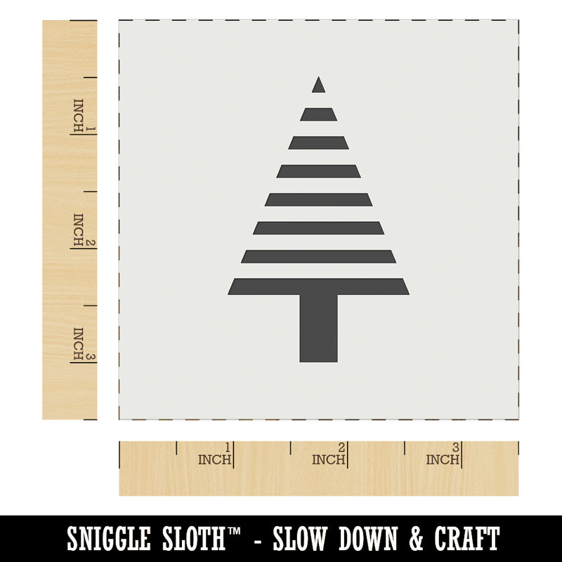 Striped Pine Woodland Tree Wall Cookie DIY Craft Reusable Stencil