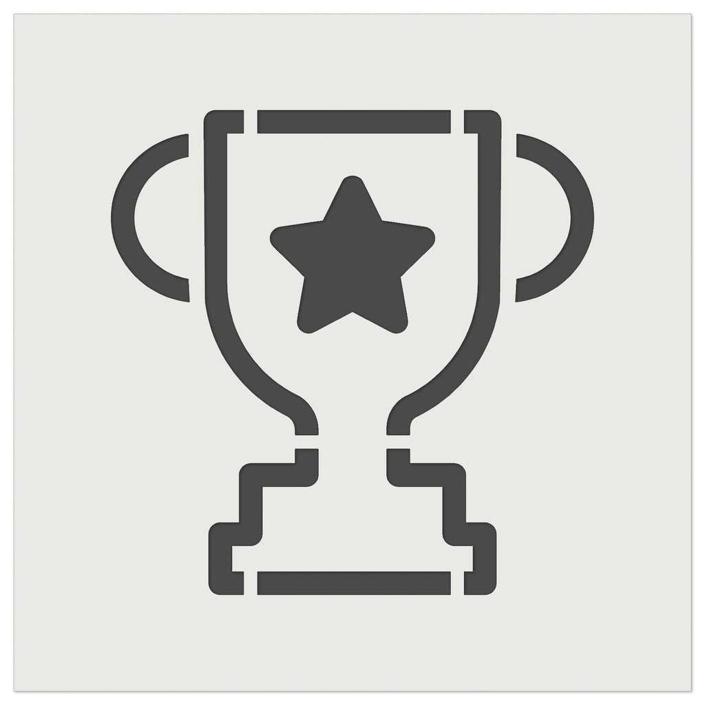 Trophy Award Outline with Star Wall Cookie DIY Craft Reusable Stencil