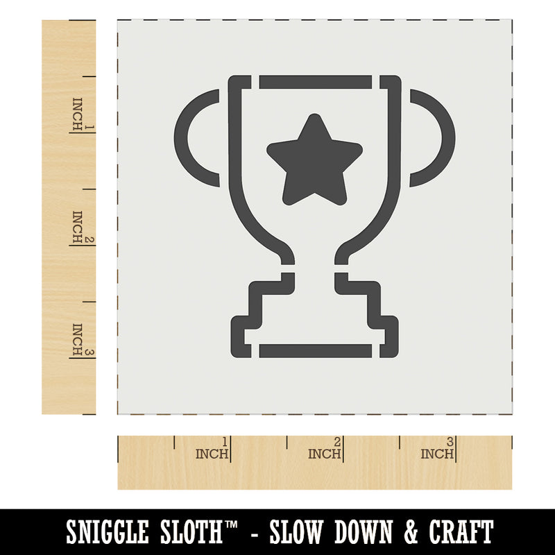 Trophy Award Outline with Star Wall Cookie DIY Craft Reusable Stencil