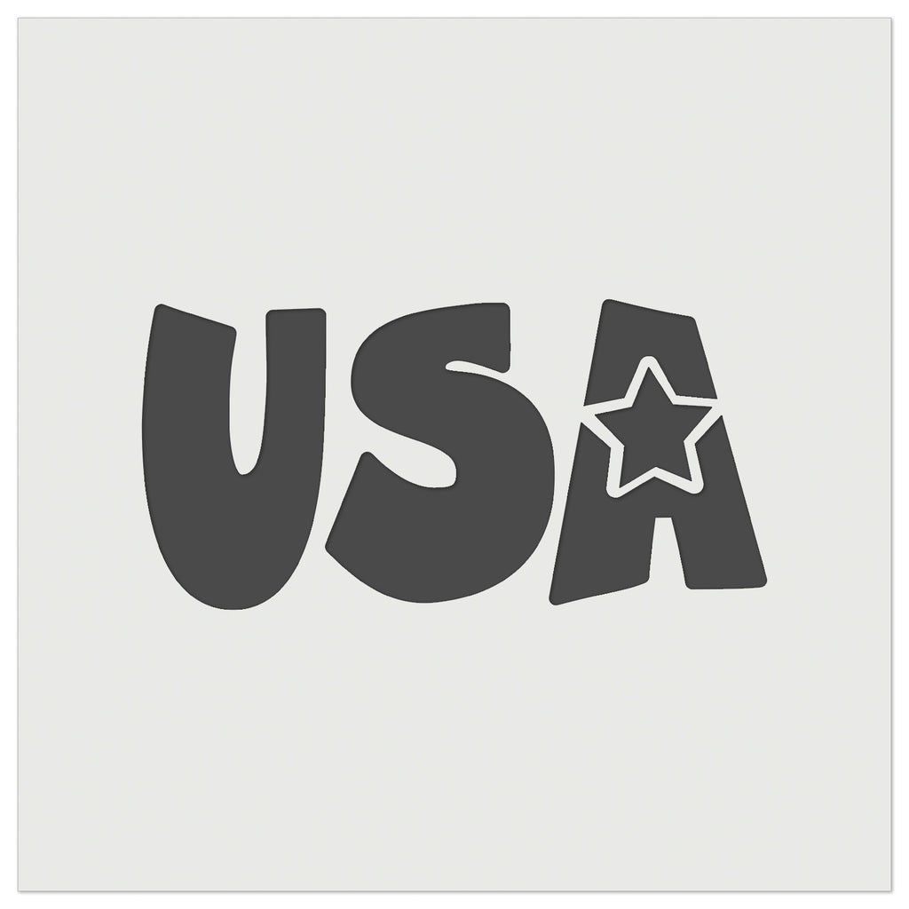 USA Fun Patriotic Text United States of America Wall Cookie DIY Craft Reusable Stencil