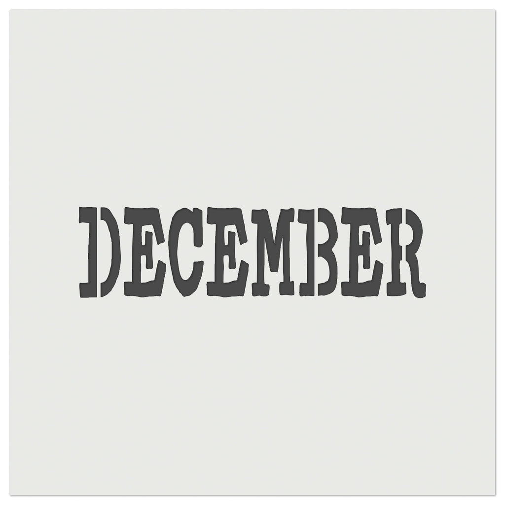 December Month Calendar Fun Text Wall Cookie DIY Craft Reusable Stencil