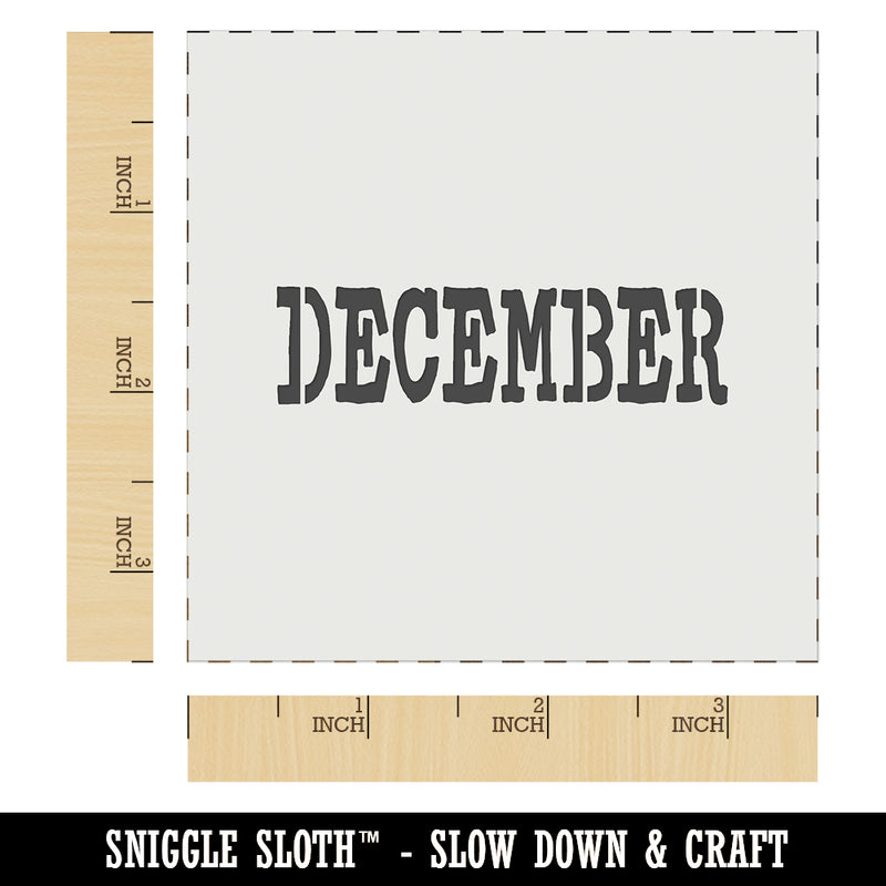 December Month Calendar Fun Text Wall Cookie DIY Craft Reusable Stencil