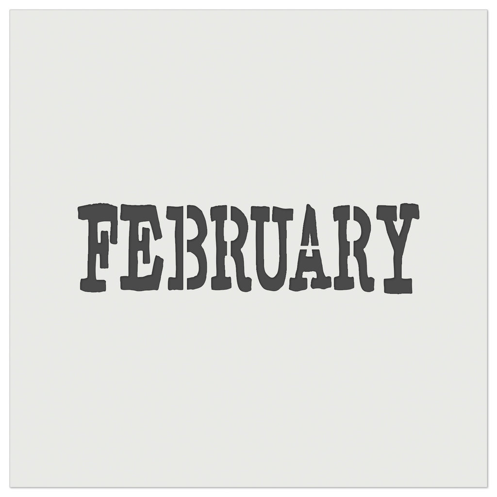 February Month Calendar Fun Text Wall Cookie DIY Craft Reusable Stencil