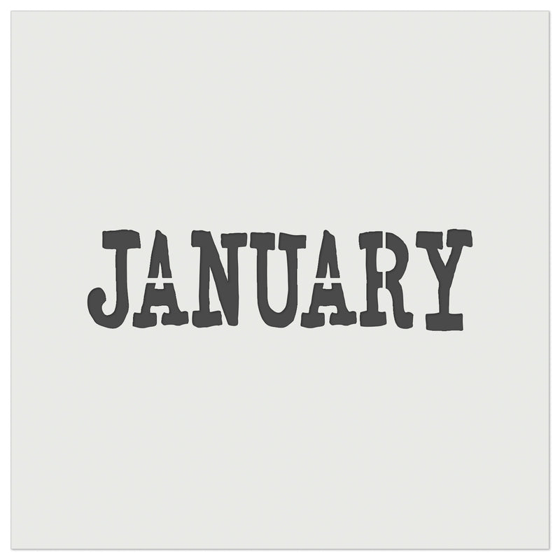 January Month Calendar Fun Text Wall Cookie DIY Craft Reusable Stencil