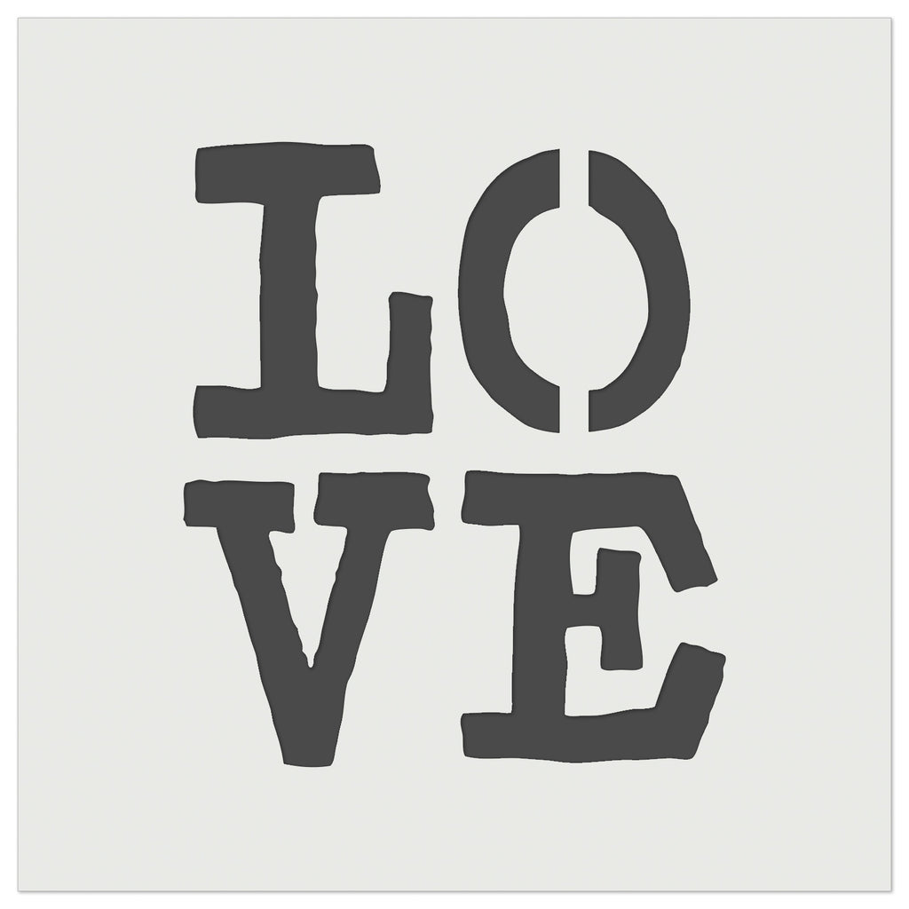 Love Text Stacked Wall Cookie DIY Craft Reusable Stencil