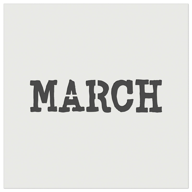 March Month Calendar Fun Text Wall Cookie DIY Craft Reusable Stencil