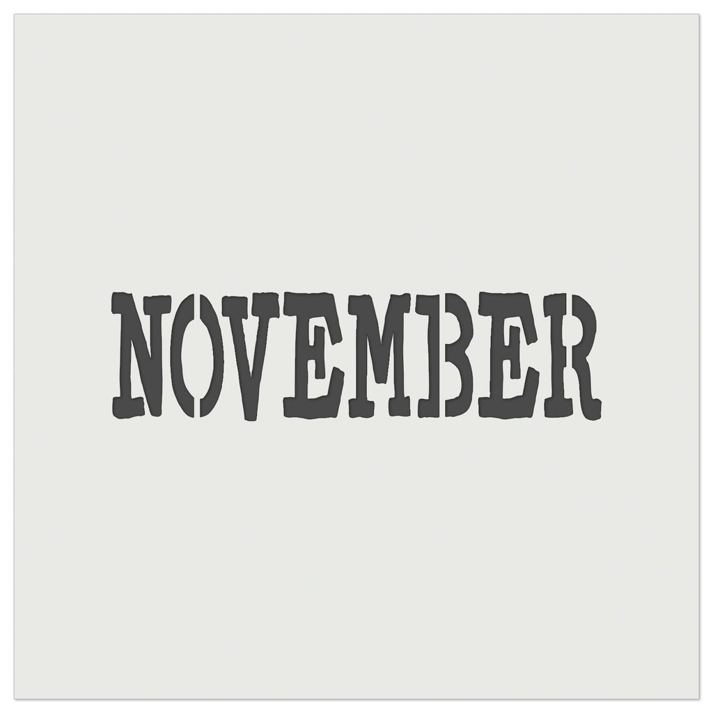 November Month Calendar Fun Text Wall Cookie DIY Craft Reusable Stencil