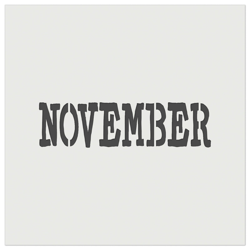 November Month Calendar Fun Text Wall Cookie DIY Craft Reusable Stencil