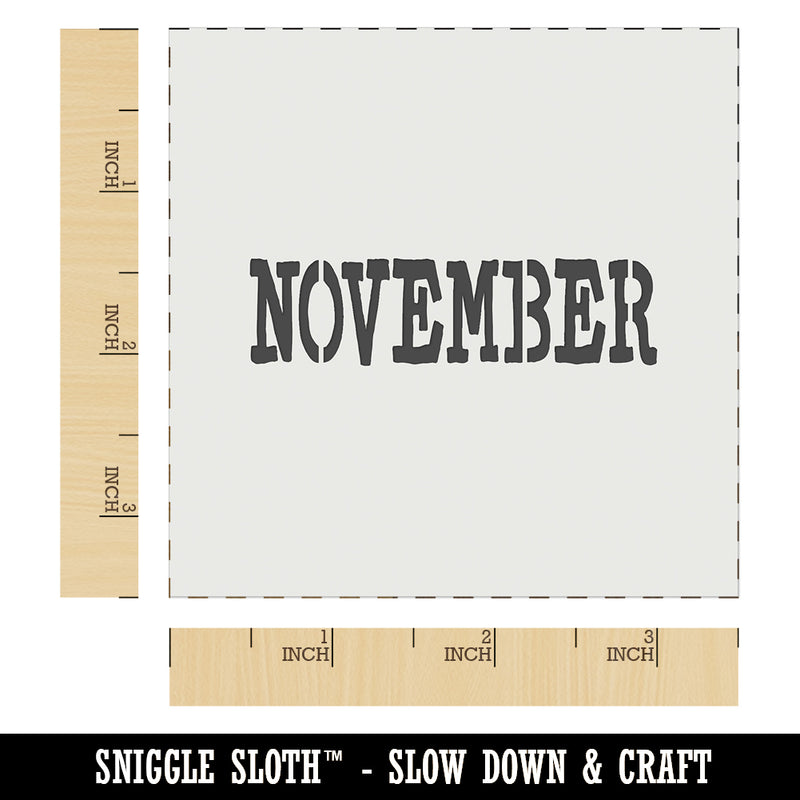 November Month Calendar Fun Text Wall Cookie DIY Craft Reusable Stencil