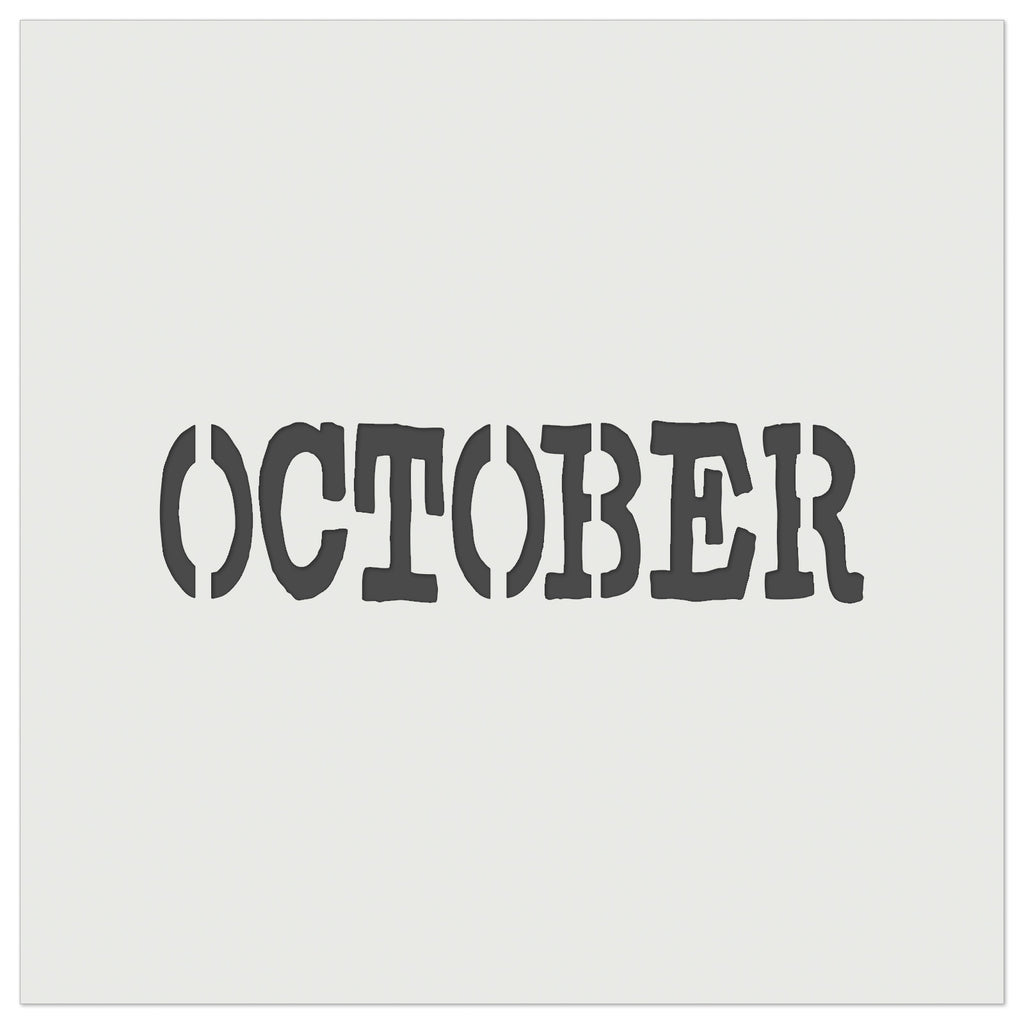 October Month Calendar Fun Text Wall Cookie DIY Craft Reusable Stencil