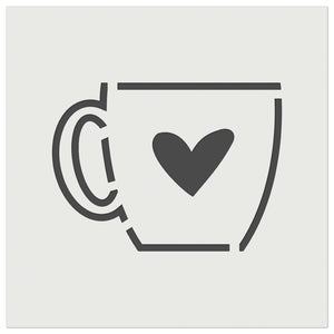 Coffee Love Mug Cup Outline Wall Cookie DIY Craft Reusable Stencil