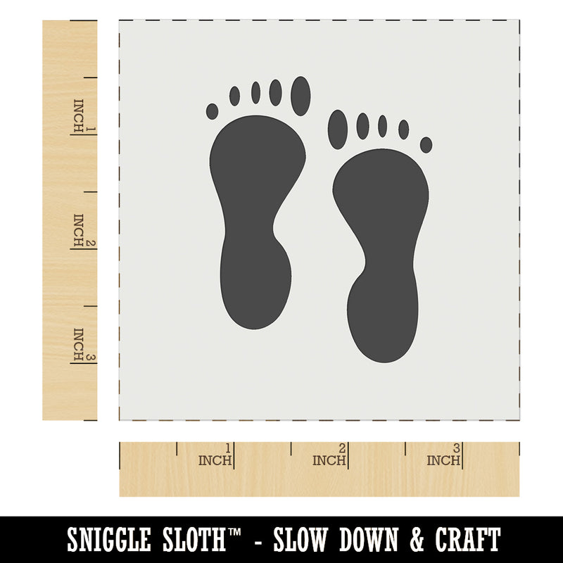 Foot Prints Solid Wall Cookie DIY Craft Reusable Stencil