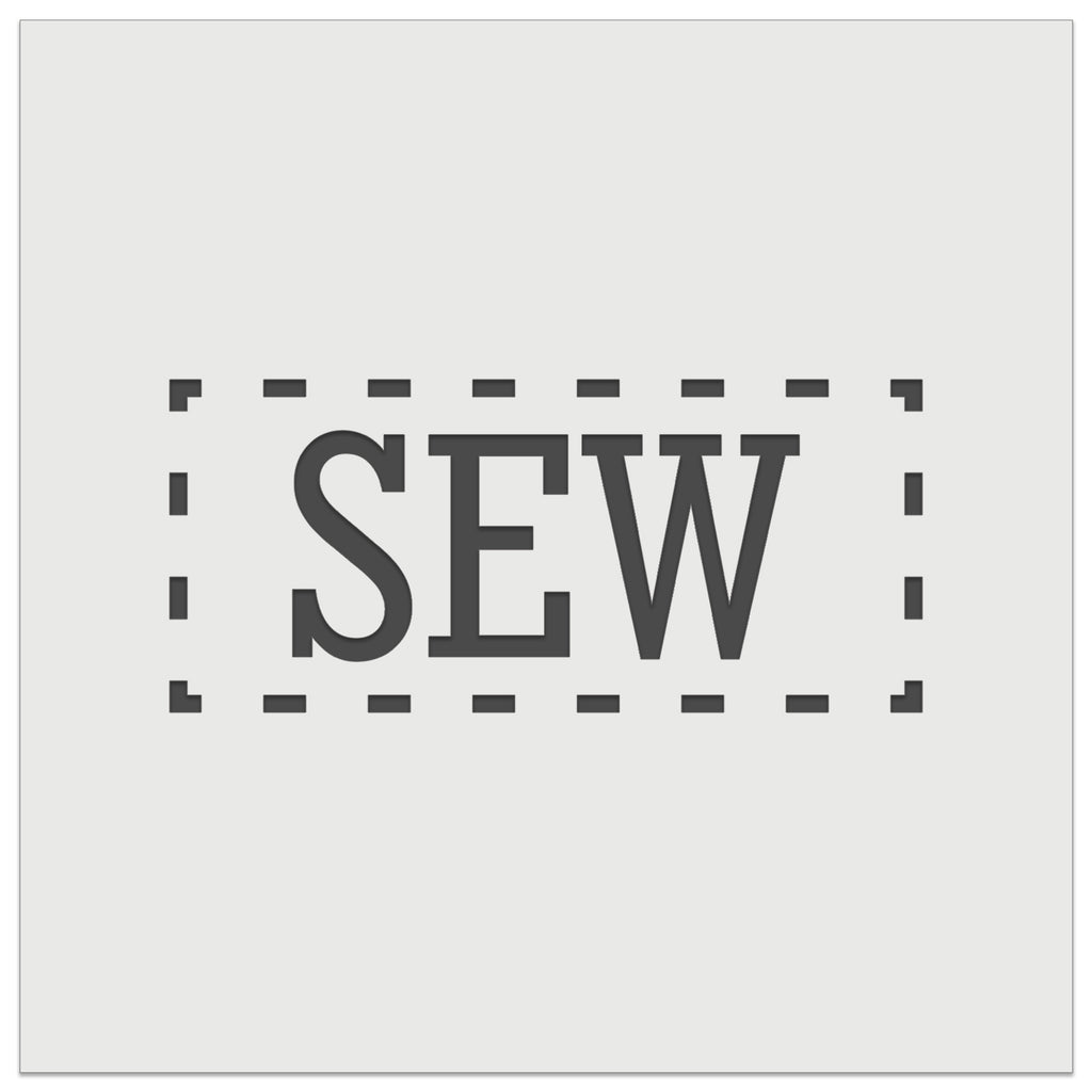 Sew Sewing Fun Text Wall Cookie DIY Craft Reusable Stencil