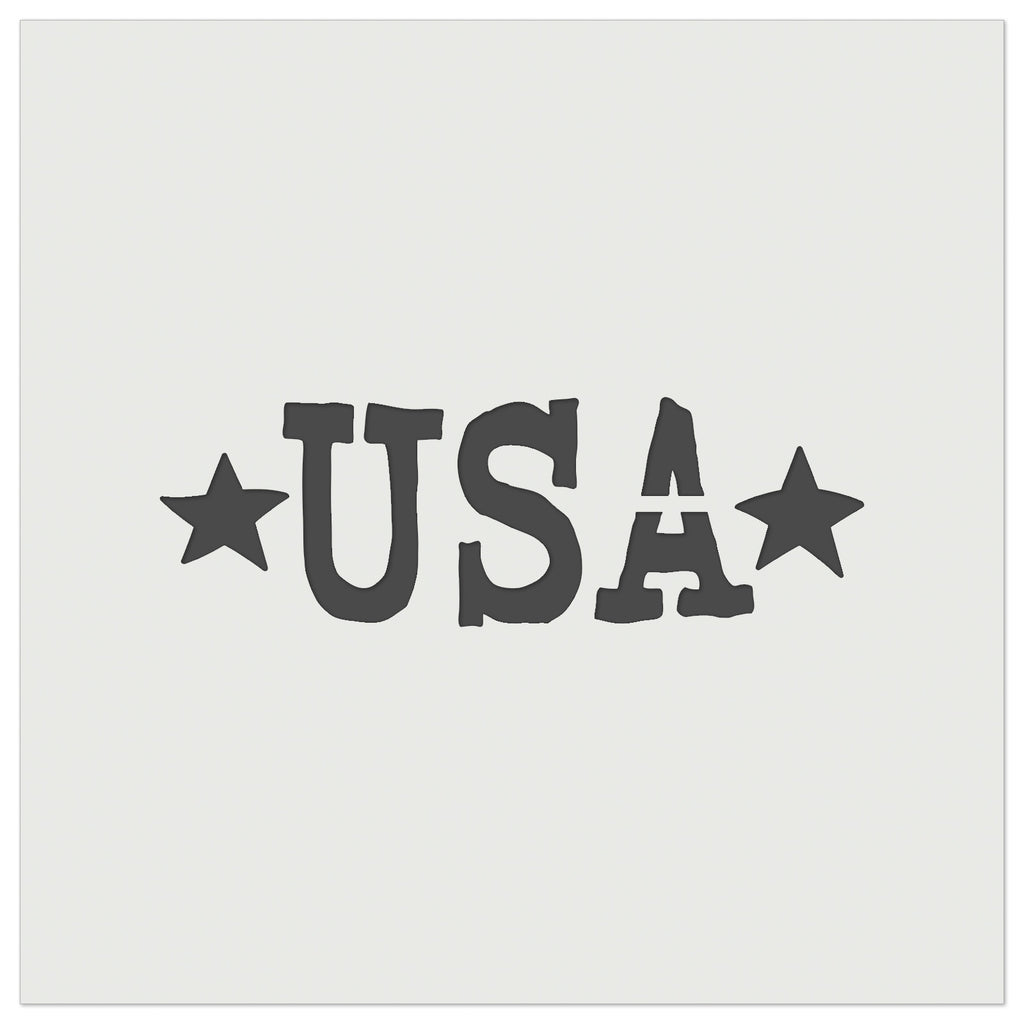 USA with Stars Patriotic Fun Text Wall Cookie DIY Craft Reusable Stencil