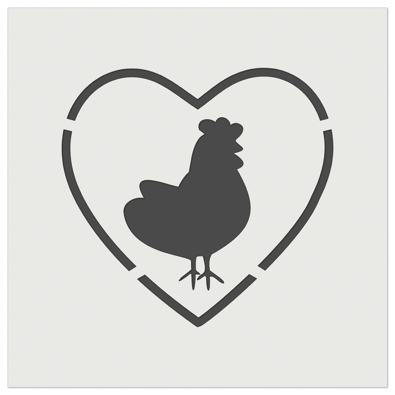 Chicken in Heart Wall Cookie DIY Craft Reusable Stencil