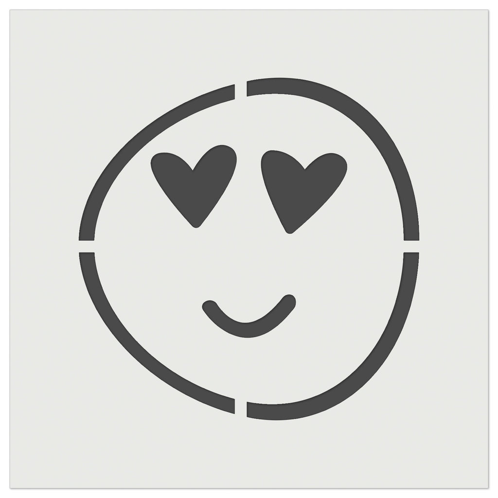 Heart Eye Love Emoticon Face Doodle Wall Cookie DIY Craft Reusable Stencil