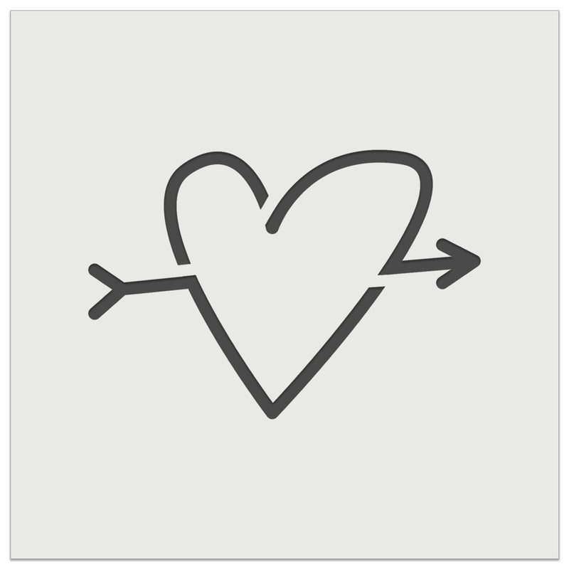 Heart Outline with Arrow Wall Cookie DIY Craft Reusable Stencil