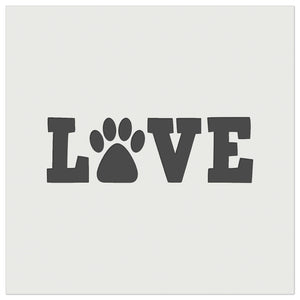 Love Paw Print Dog Cat Pet Text Wall Cookie DIY Craft Reusable Stencil