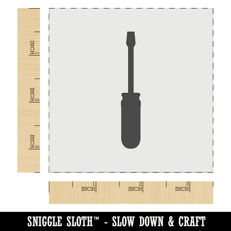 Screwdriver Silhouette Woodworking Tools Wall Cookie DIY Craft Reusable Stencil