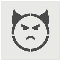 Angry Devil Face Emoticon Wall Cookie DIY Craft Reusable Stencil