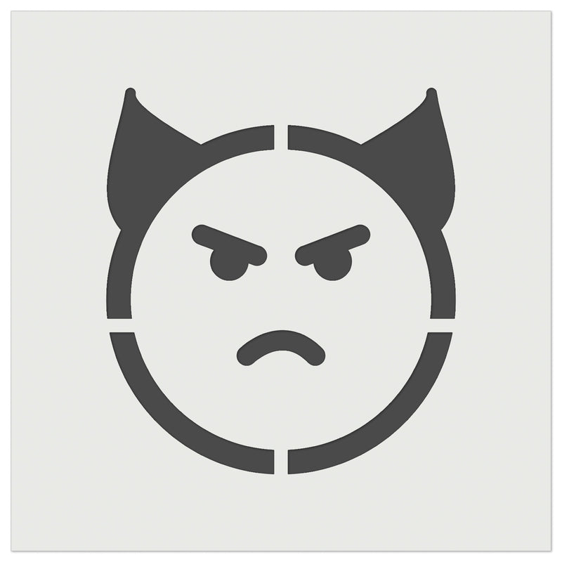 Angry Devil Face Emoticon Wall Cookie DIY Craft Reusable Stencil