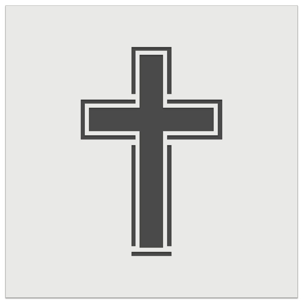 Cross with Outline Christian Wall Cookie DIY Craft Reusable Stencil