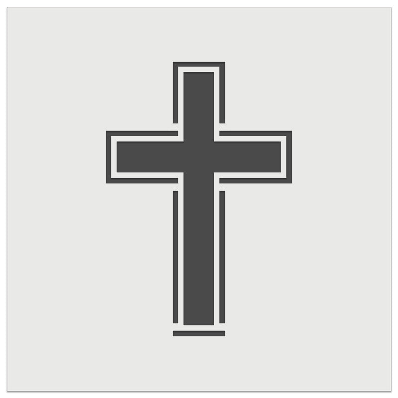 Cross with Outline Christian Wall Cookie DIY Craft Reusable Stencil