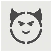 Happy Devil Face Emoticon Wall Cookie DIY Craft Reusable Stencil