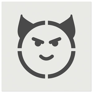 Happy Devil Face Emoticon Wall Cookie DIY Craft Reusable Stencil