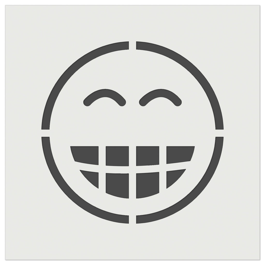 Happy Face Big Smile Teeth Grin Emoticon Wall Cookie DIY Craft Reusable Stencil