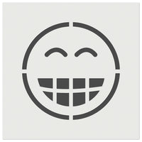 Happy Face Big Smile Teeth Grin Emoticon Wall Cookie DIY Craft Reusable Stencil